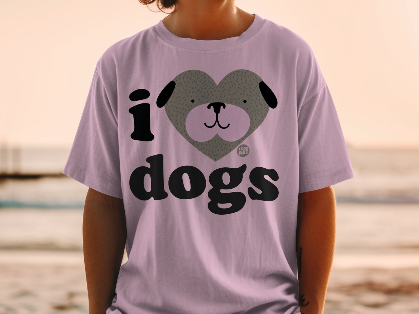 I Love Dogs Heart Print Graphic T-Shirt for Dog Lovers
