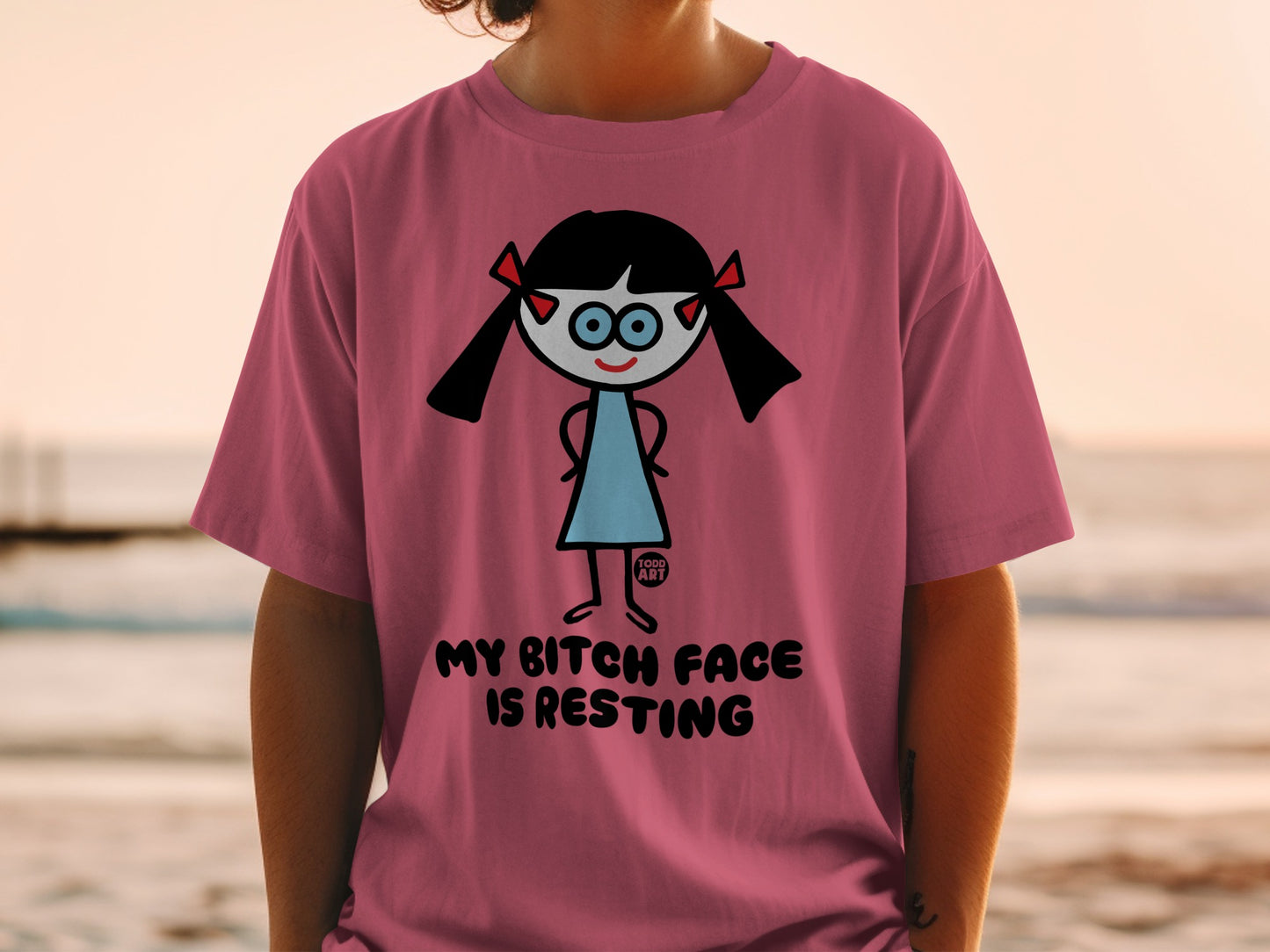 My Bitch Face is Resting Funny Cartoon T-shirt