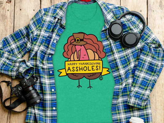 Happy Thanksgiving Assholes Funny Graphic Tee