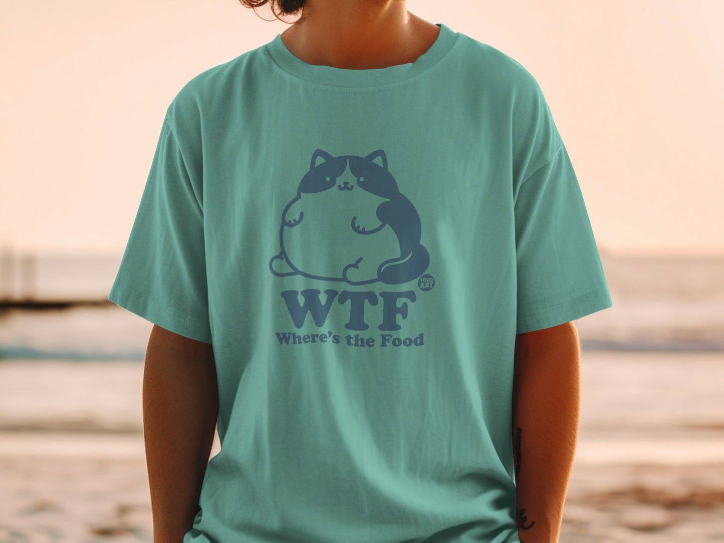 Funny Cat WTF Where's The Food Graphic T-Shirt