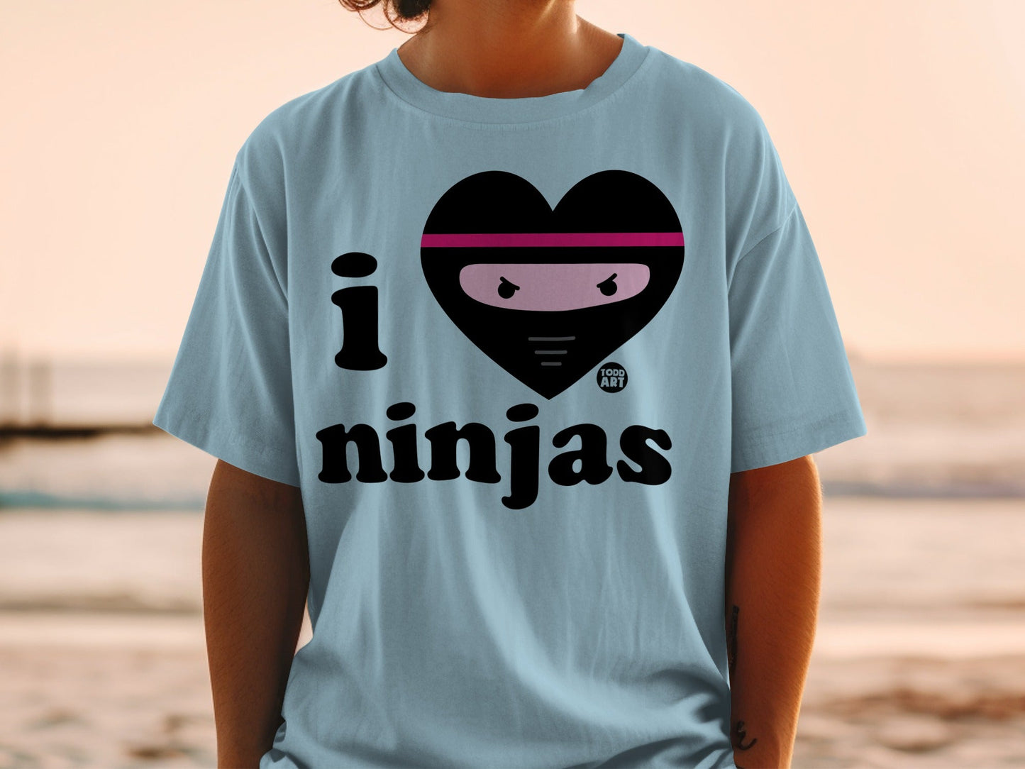 I Heart Ninjas Graphic Tee Shirt for Ninja Lovers