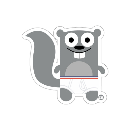 Cute Cartoon Squirrel Sticker in Underwear Design