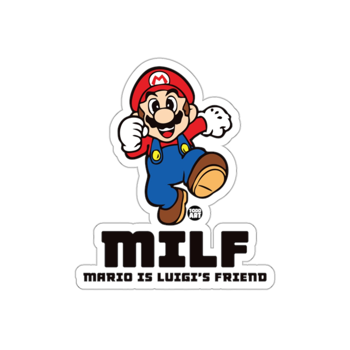 MILF Mario Is Luigis Friend Cartoon Illustration Stickers