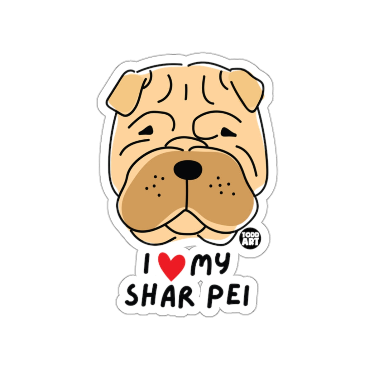 I Love My Shar Pei Sticker for Dog Lovers