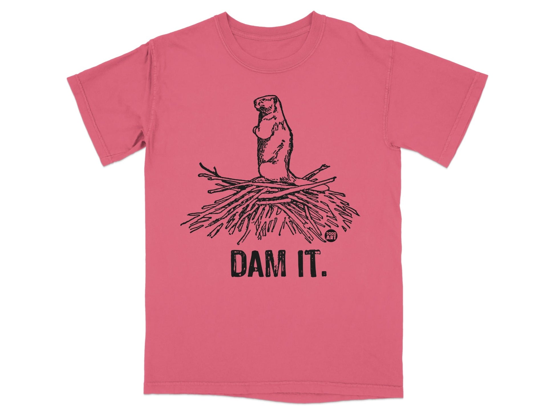 Funny Beaver Dam It Graphic Tee Shirt