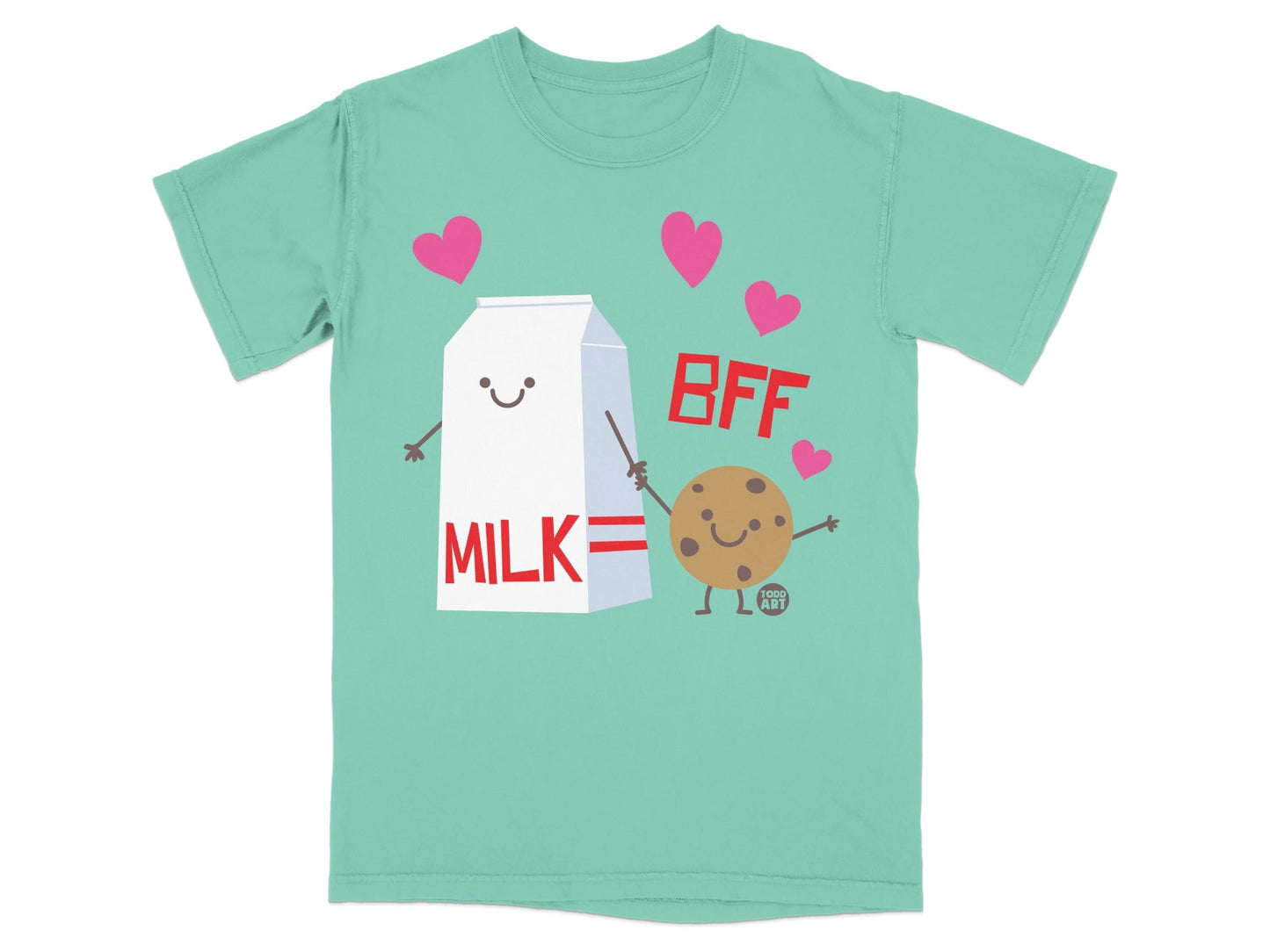 Cute Milk and Cookie BFF Graphic Tee for Kids