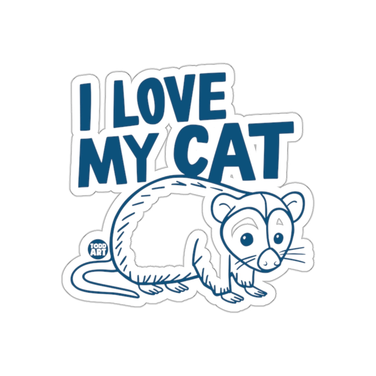 I Love My Cat Pet Animal Portrait Todd Art Design Stickers
