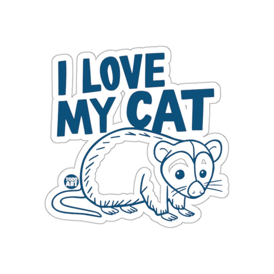 I Love My Cat Pet Animal Portrait Todd Art Design sticker