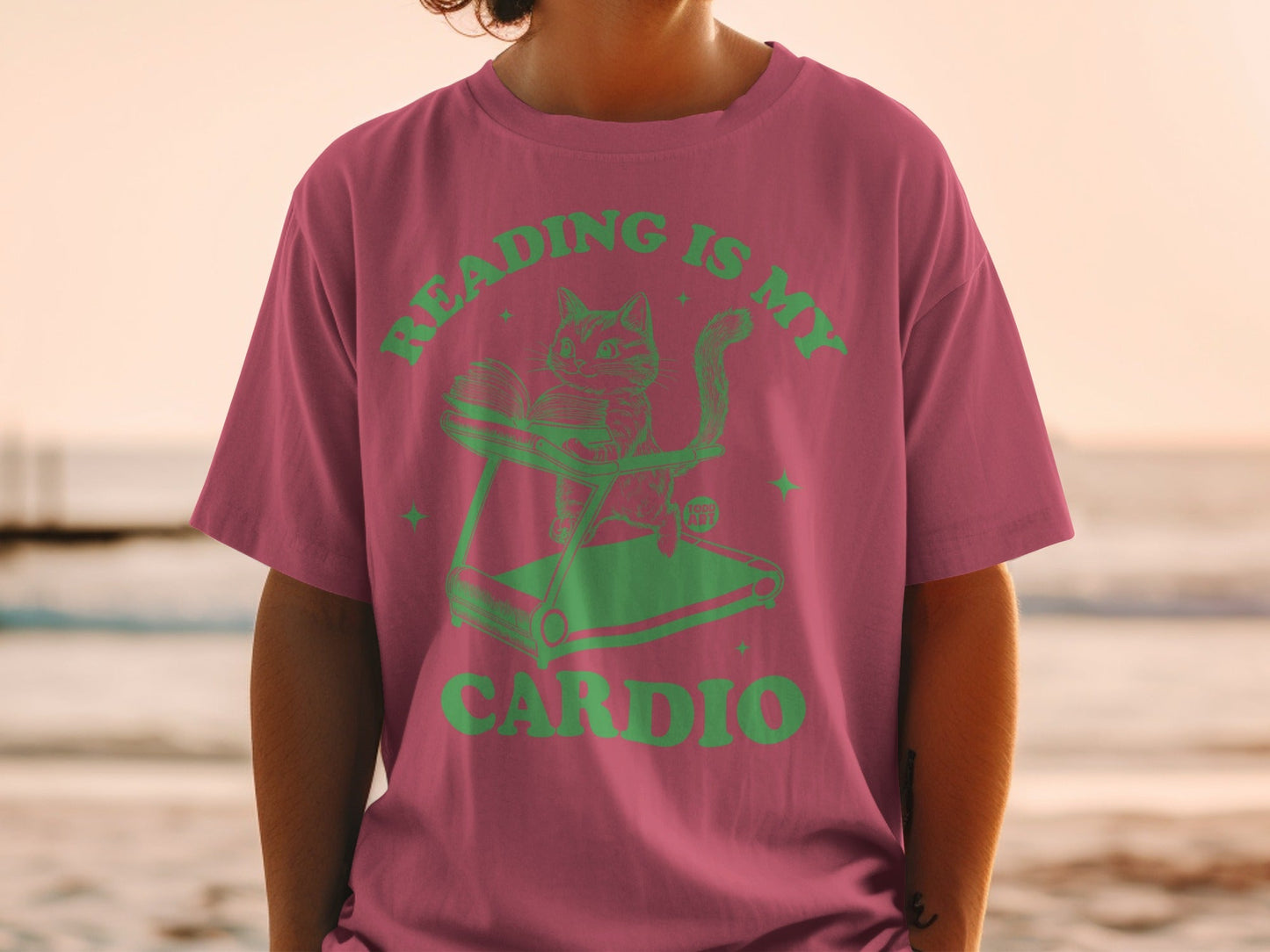 Reading Is My Cardio Cat T-Shirt