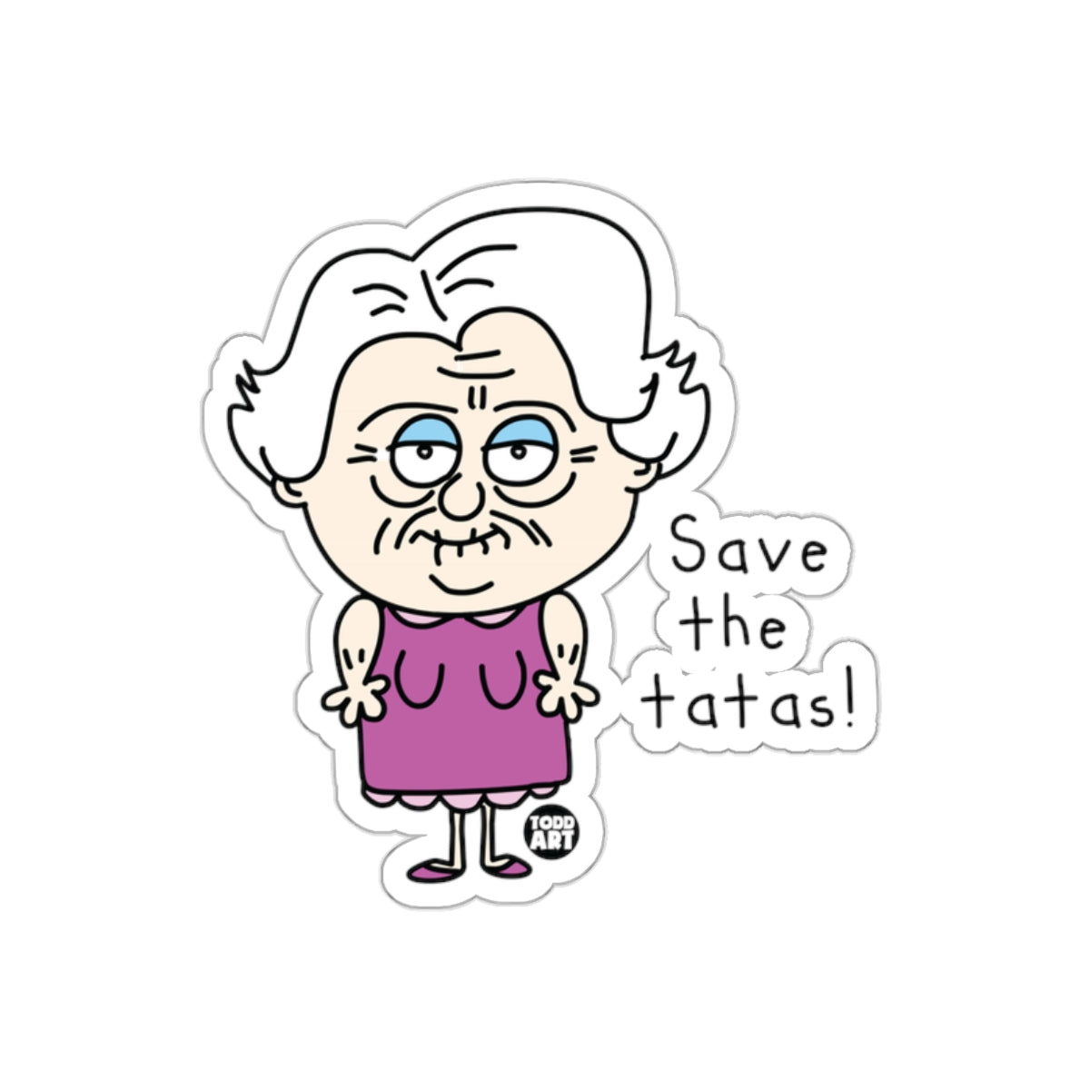 Save the Tatas Funny Grandma Sticker for Awareness