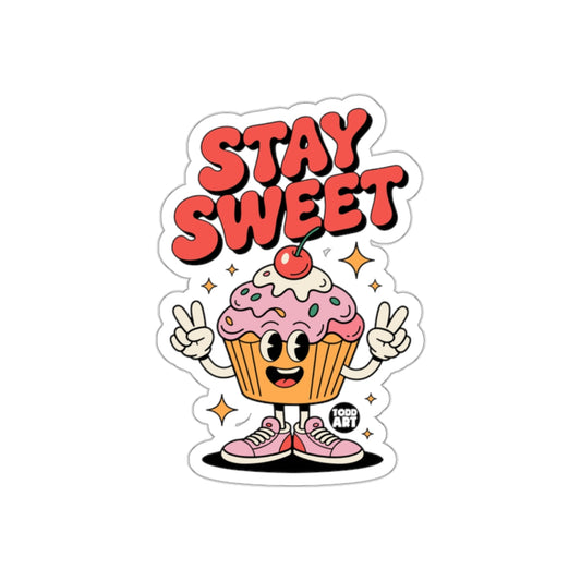Stay Sweet Cupcake Character Sticker Design
