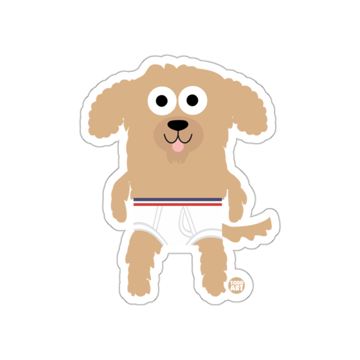 Cute Cartoon Dog in White Shorts Sticker