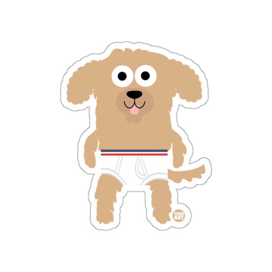 Cute Cartoon Dog in White Shorts Sticker