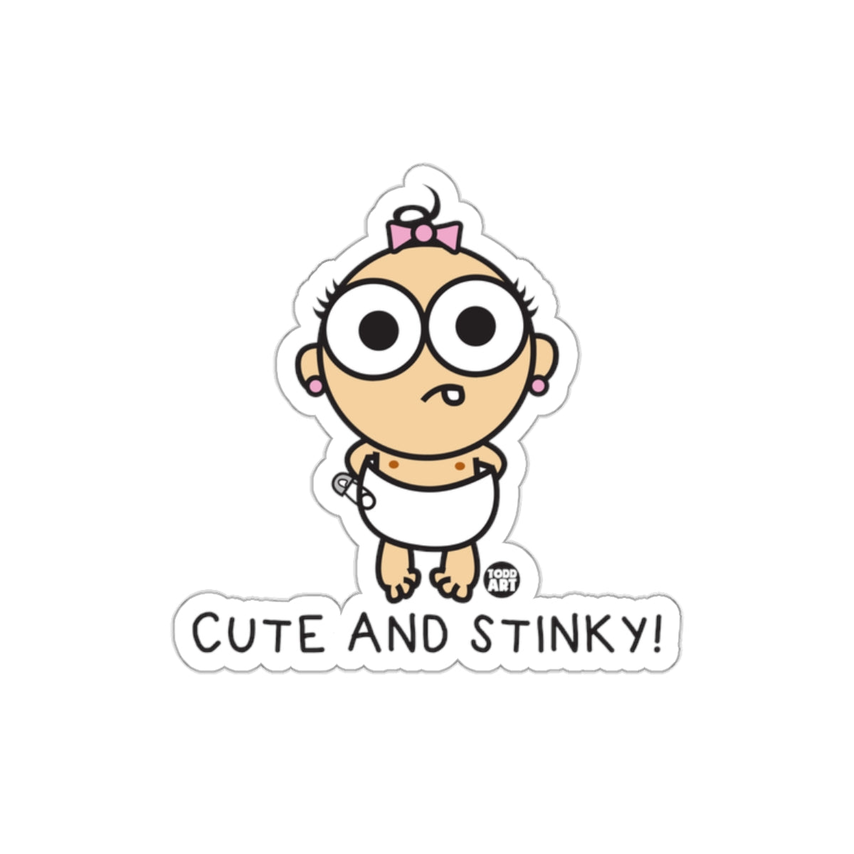Cute and Stinky Diapered Baby Sticker Product