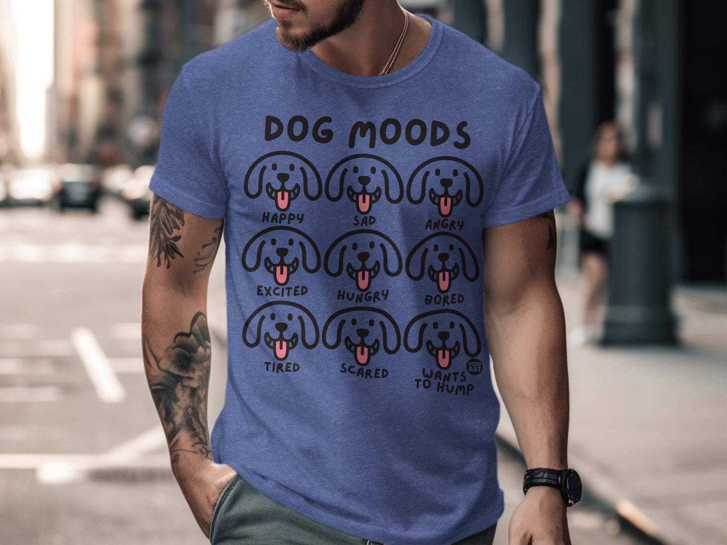 Funny Dog Moods Emotions Graphic T-Shirt product type