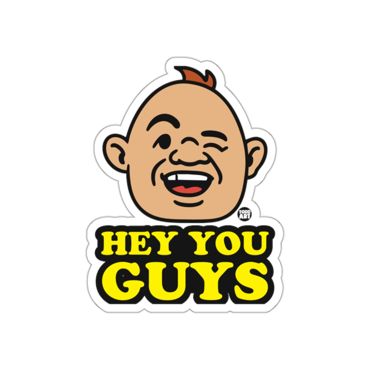 Hey You Guys Todd Art Smiling Face Cartoon Stickers