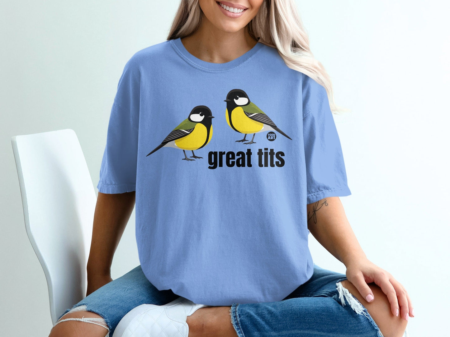 Great Tits Birds Graphic Design T-Shirt for Bird Lovers