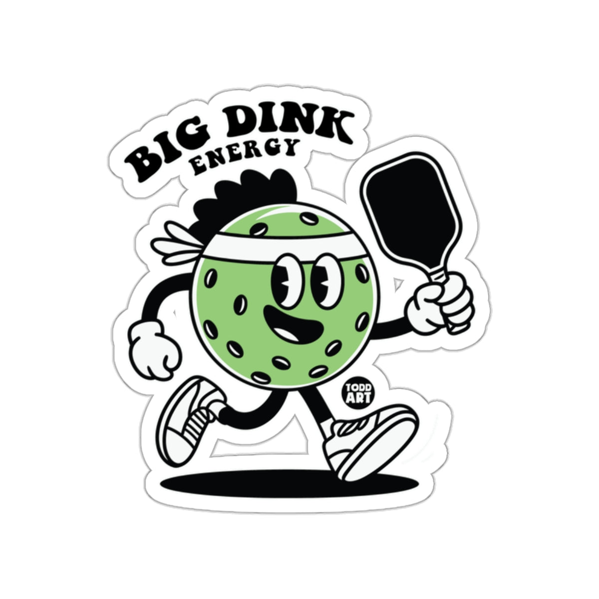 Big Dink Energy Pickleball Cartoon Character Stickers