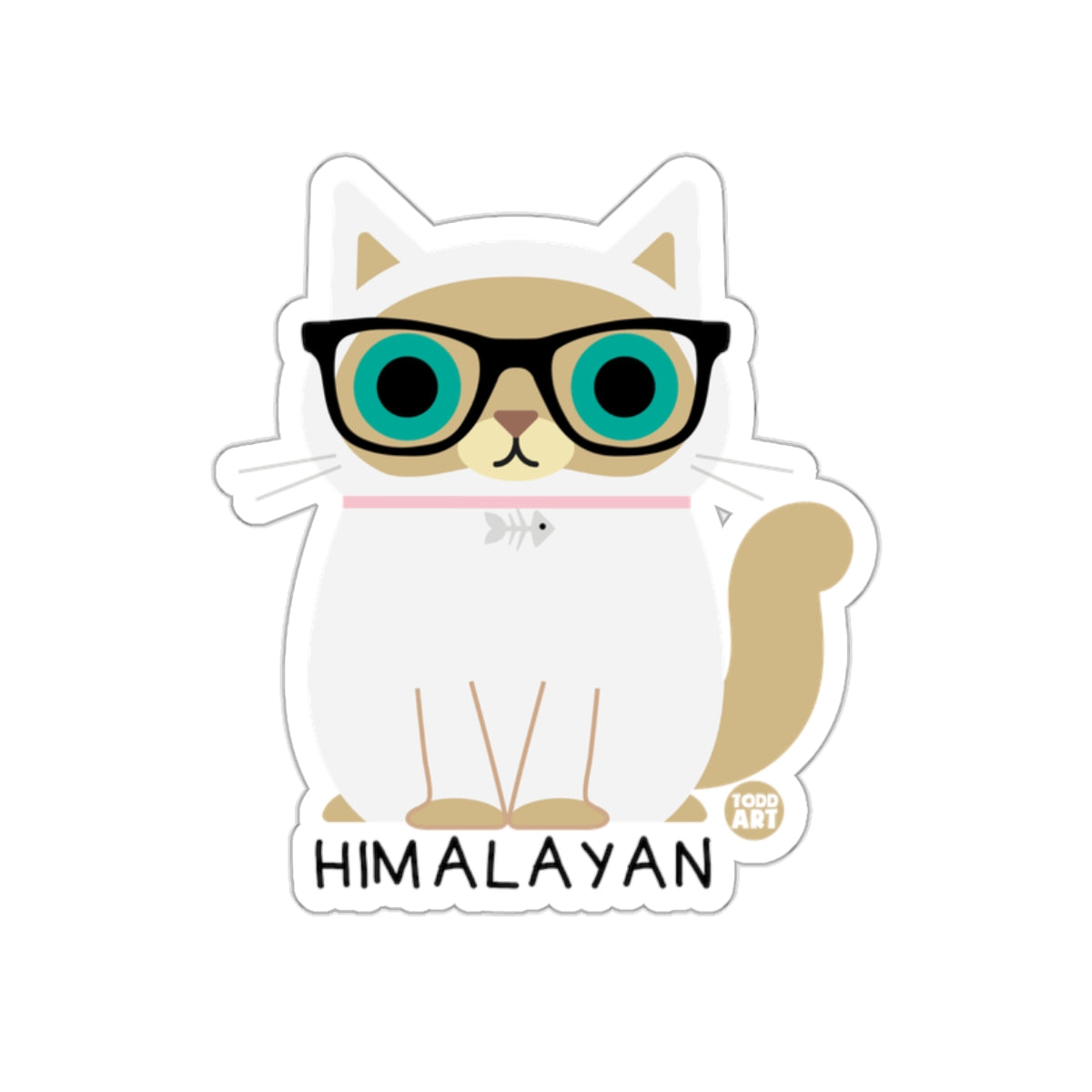 Cute Himalayan Cat Wearing Glasses Sticker Product