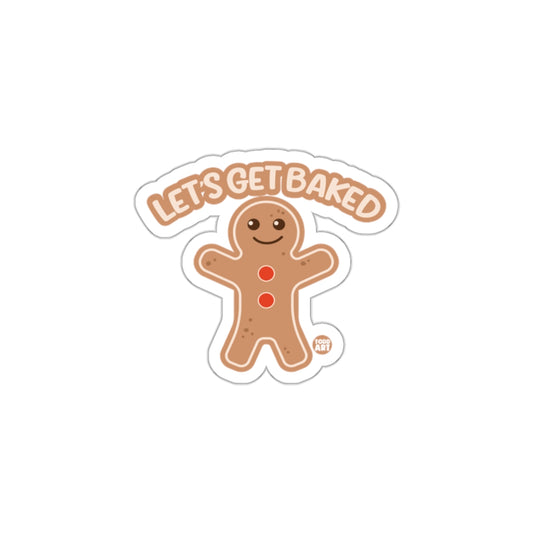 Let's Get Baked Gingerbread Man Sticker Fun Decor