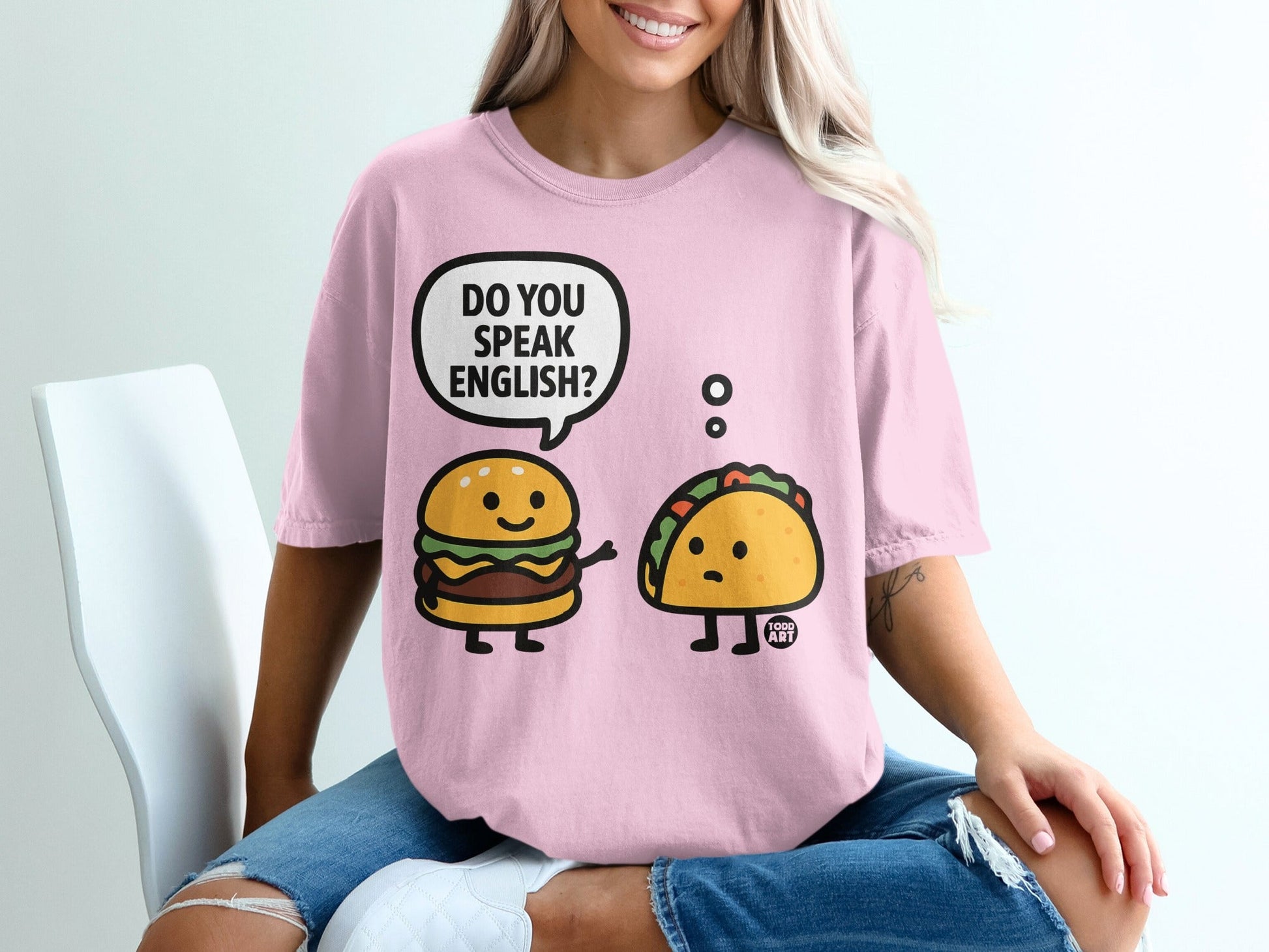 Do You Speak English Burger and Taco Graphic T-shirt