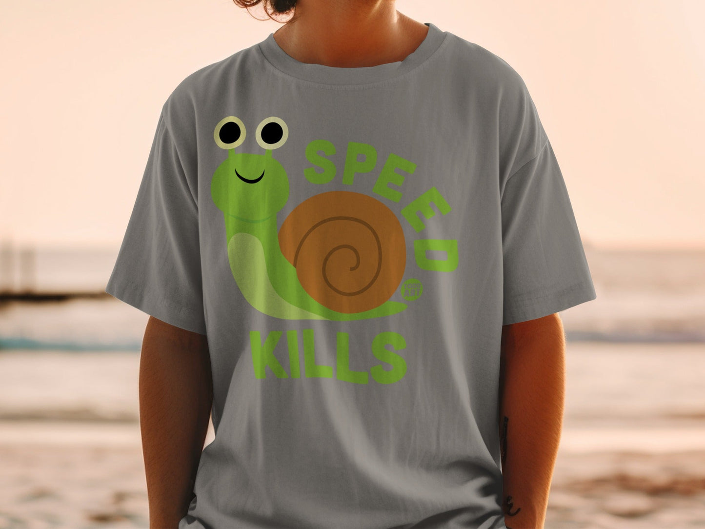 Speed Kills Funny Snail Graphic T-Shirt