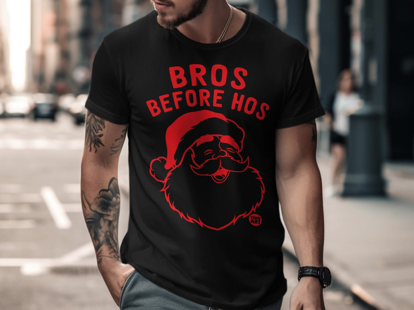 Trendy Santa Bros Before Hos Short Sleeve T-shirt