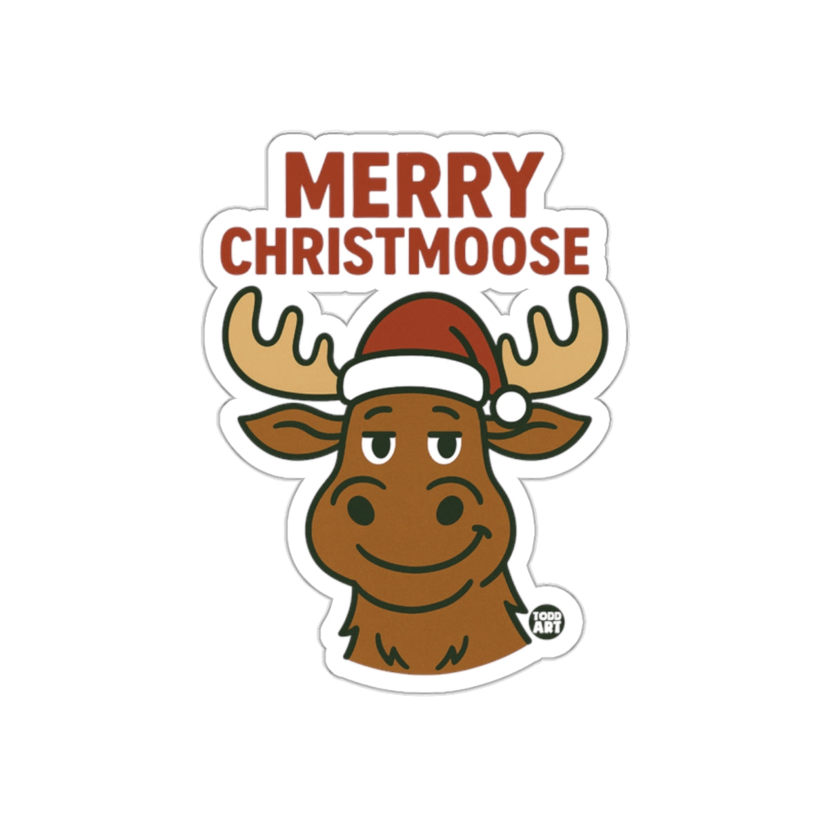 Merry Christmoose Funny Christmas Sticker Holiday Decor