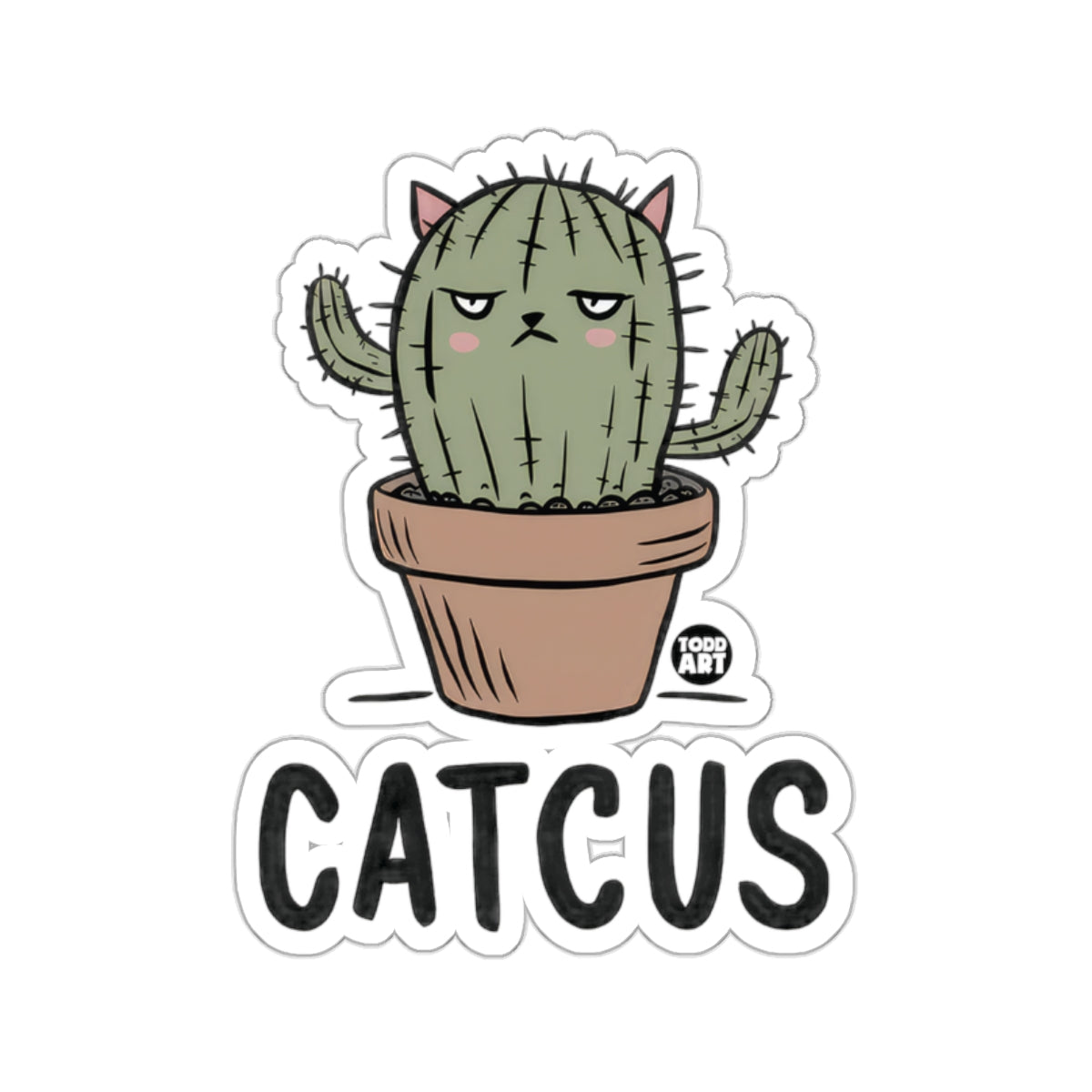 Todd Art Grumpy Catcus Cartoon Cactus Pot product type