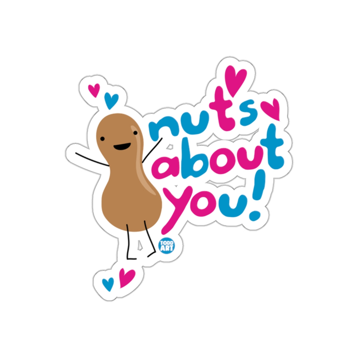 Nuts About You Cartoon Character Sticker