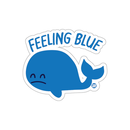 Feeling Blue Sad Whale Cartoon Sticker