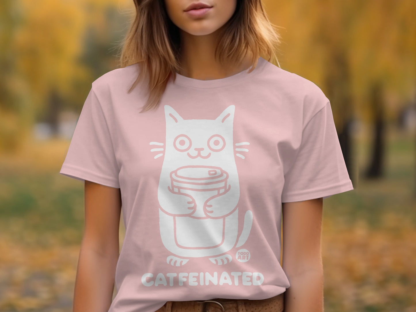 Catfeinated Cute Graphic T-shirt Funny Design product type