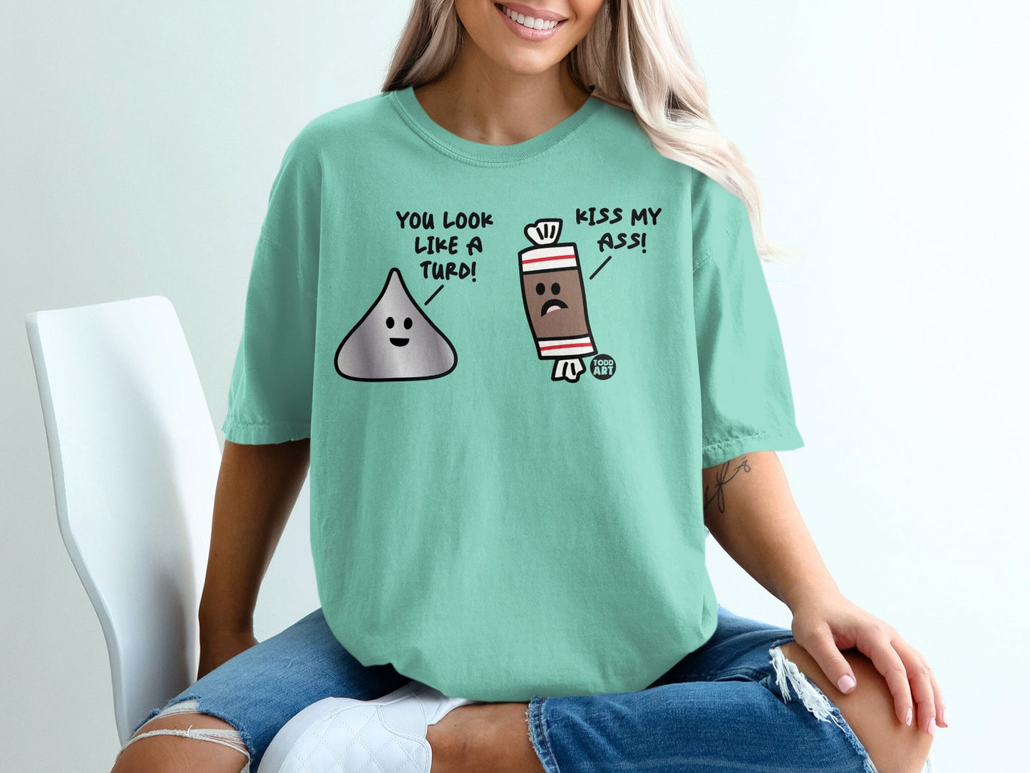 Humorous Cartoon Graphic Tee With Funny Characters Design