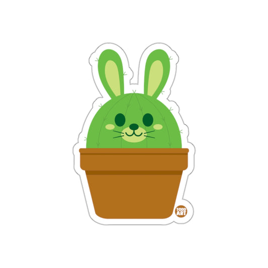 Cute Cactus Bunny in a Pot Adorable Sticker Design