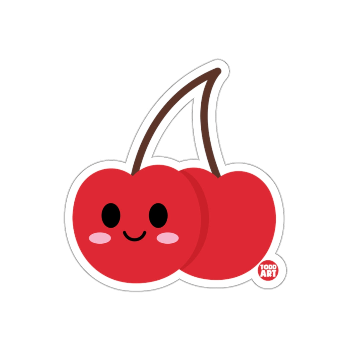 Cute Smiling Cherry Art Todd Product Sticker