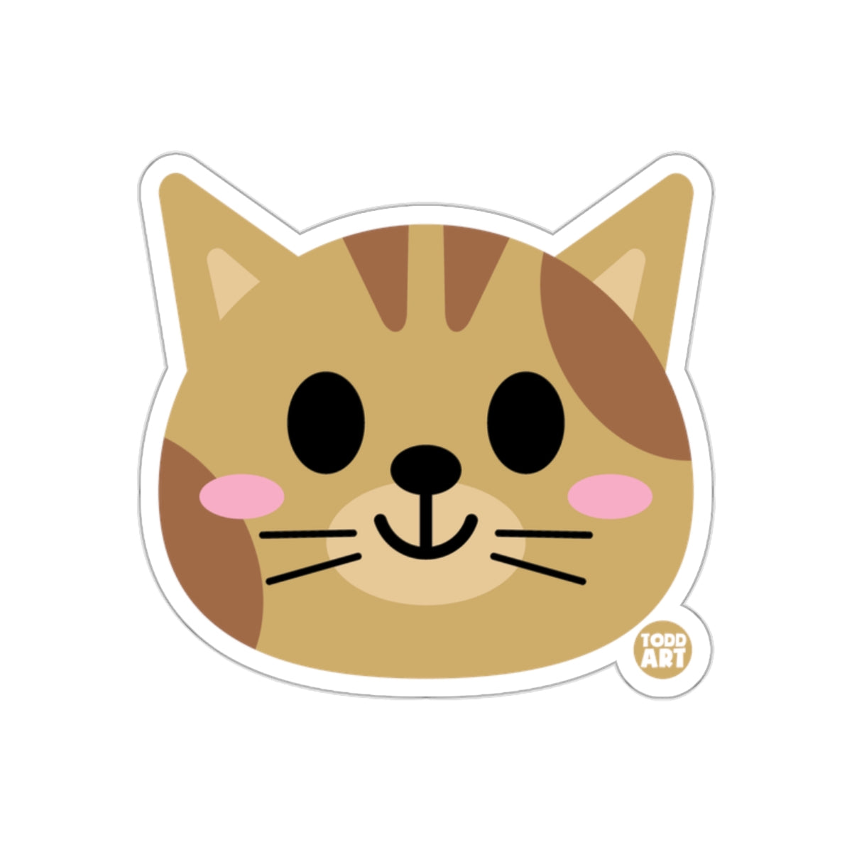 Cute Smiling Cat Face Sticker for Your Collection