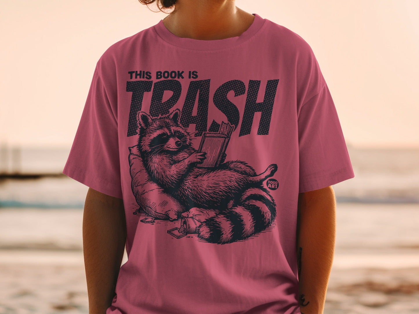 This Book is Trash Graphic Raccoon T-Shirt