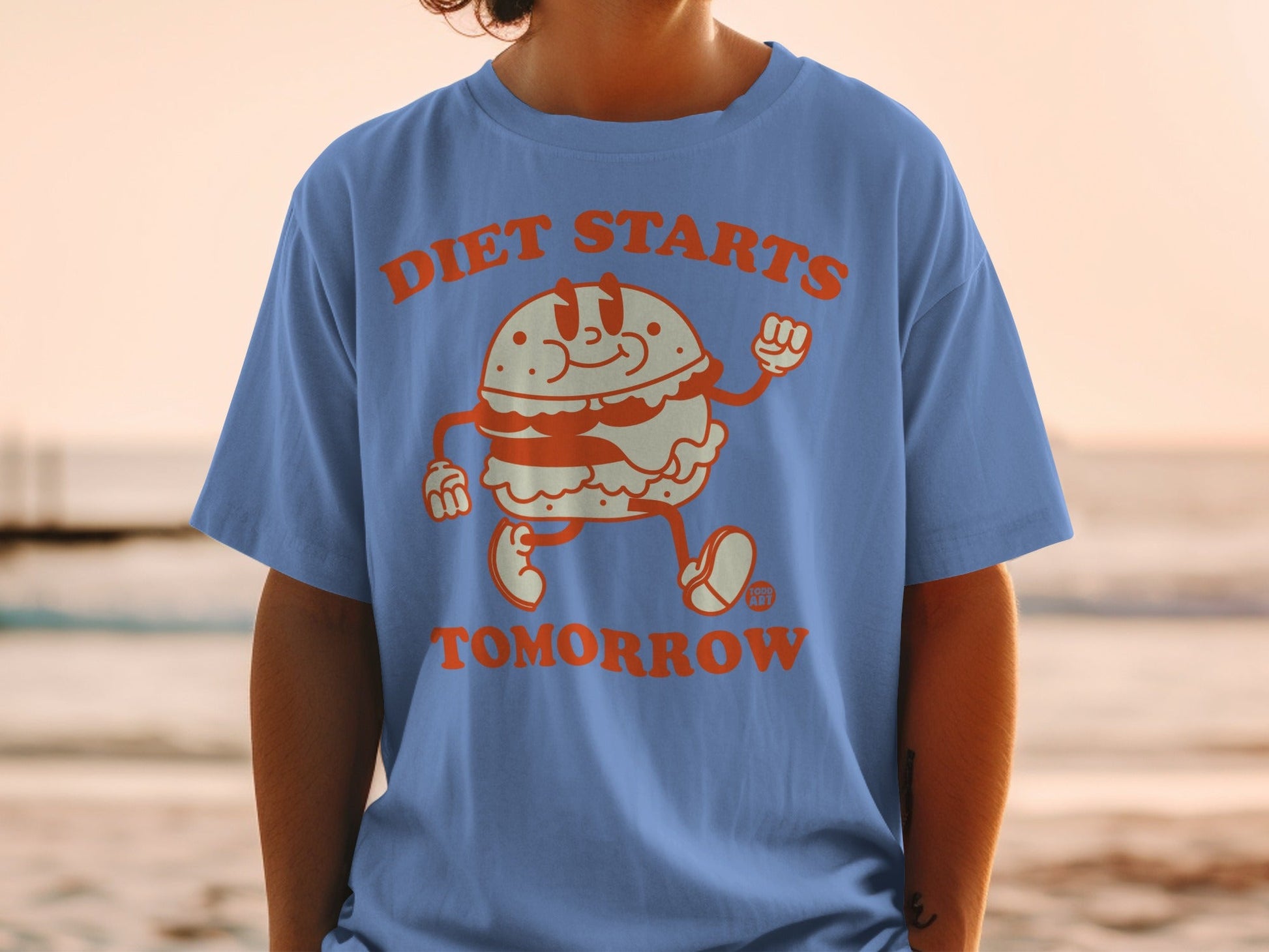 Diet Starts Tomorrow Funny Burger T-Shirt