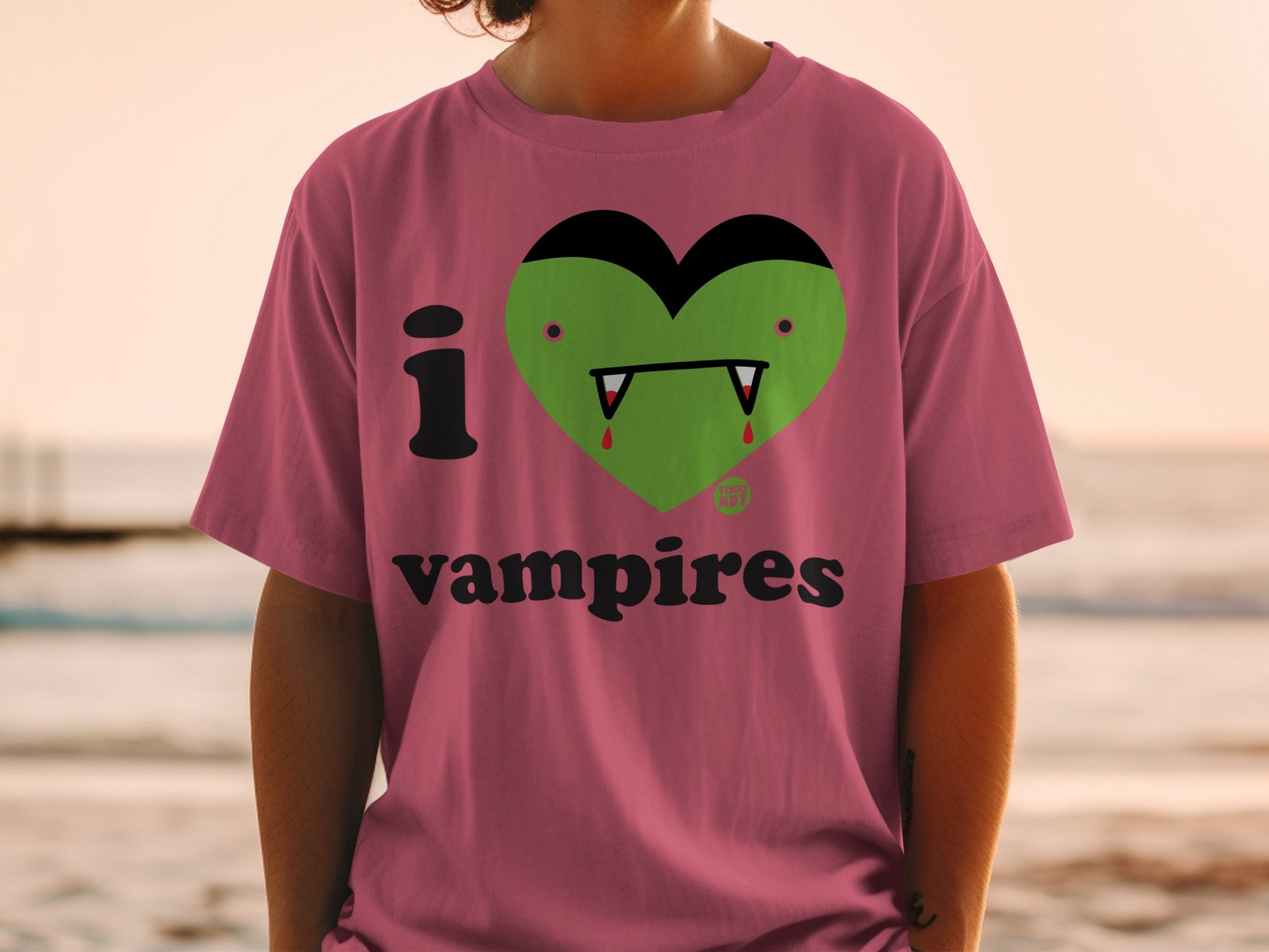 I Heart Vampires Graphic Tee Perfect for Halloween