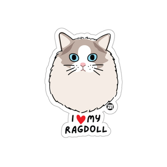 Adorable I Love My Ragdoll Sticker For Cat Lovers