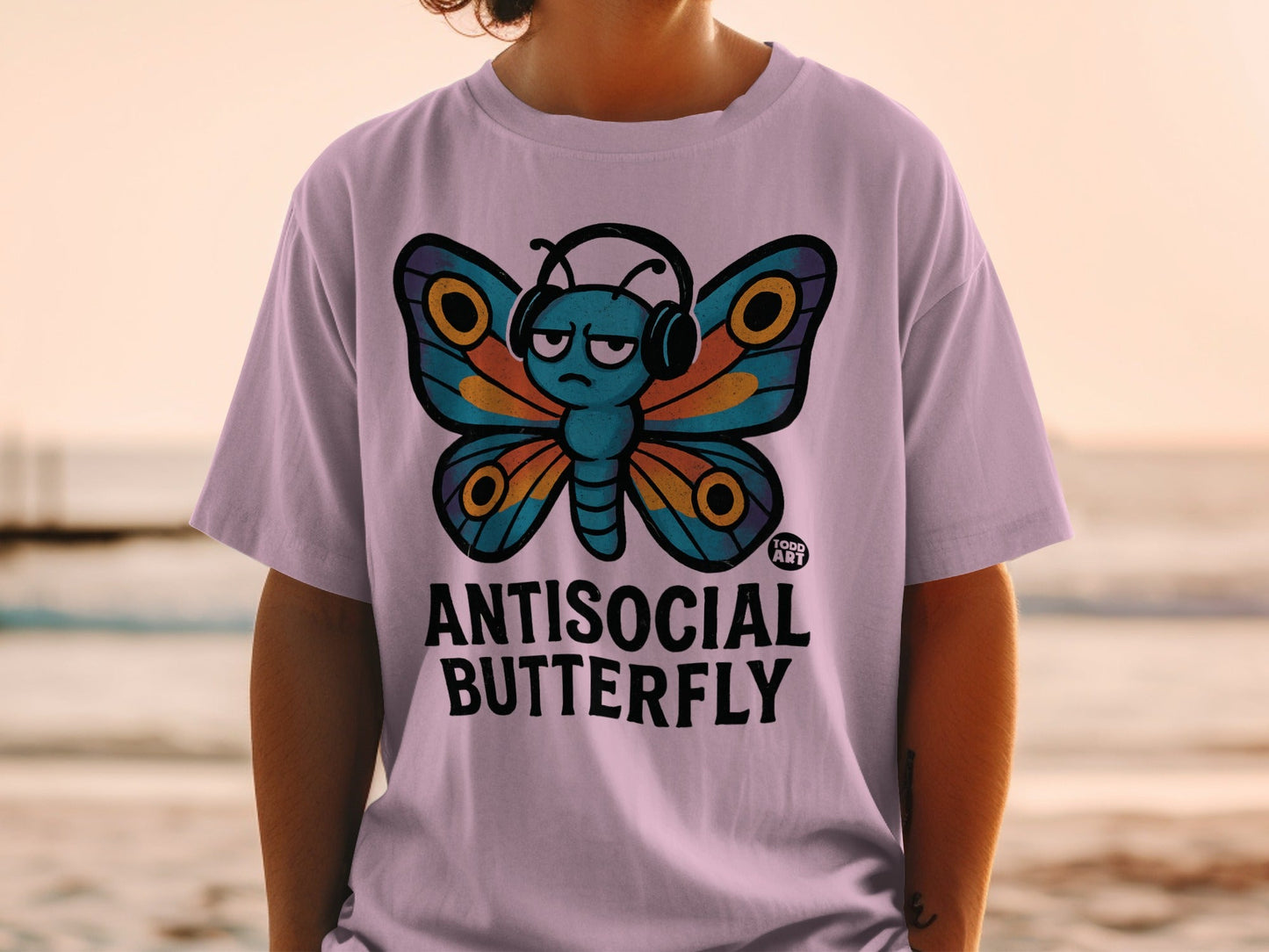 Antisocial Butterfly Graphic Todd Art T-Shirt