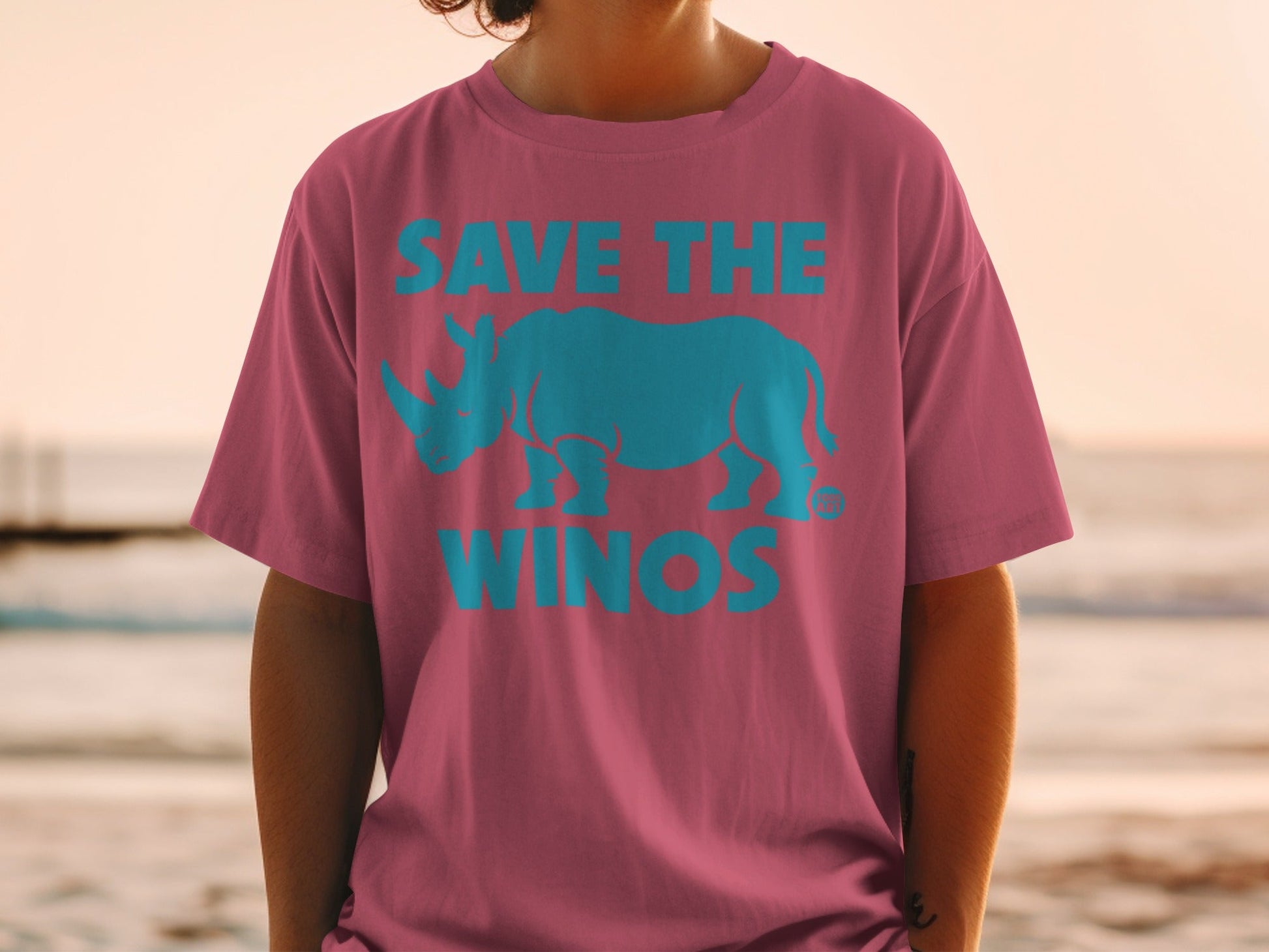 Save The Winos Rhino Graphic Tee Shirt