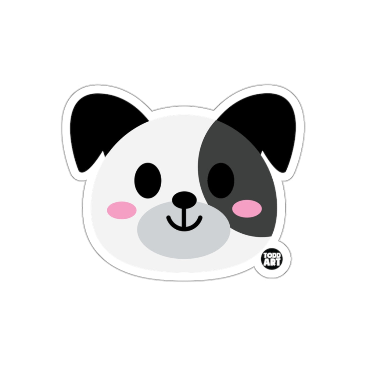Cute Smiling Panda Face with Pink Cheeks Sticker