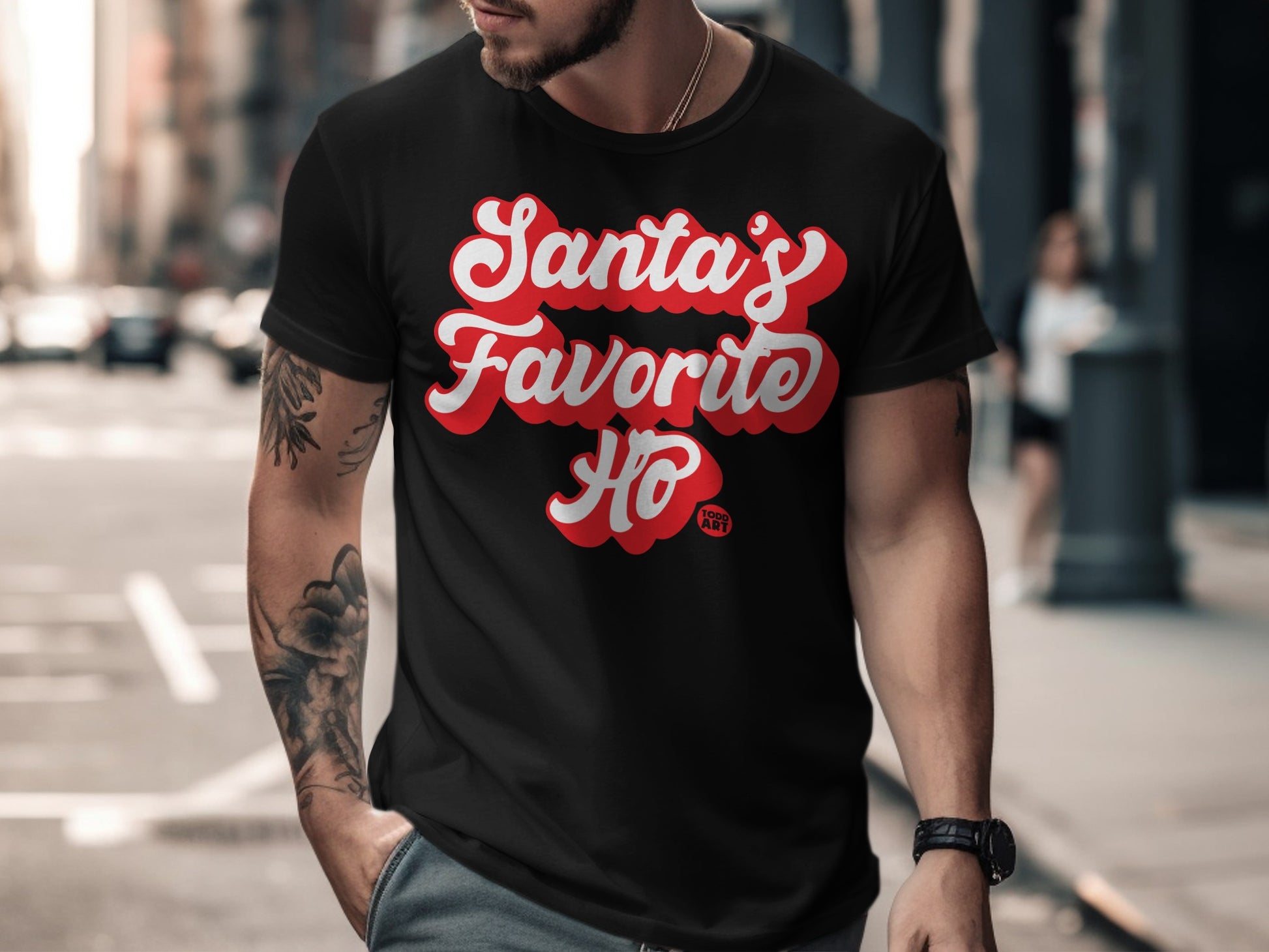 Santa's Favorite Ho Printed T-Shirt Holiday Apparel
