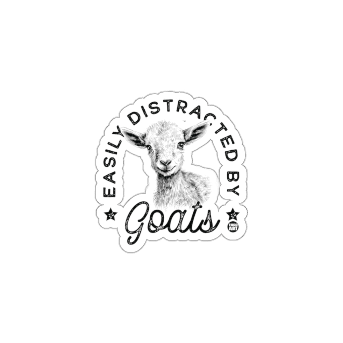 Easily Distracted by Goats Sticker Product
