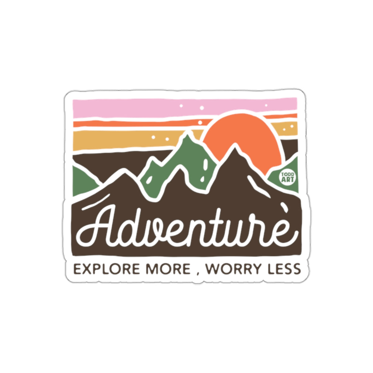 Todd Art Adventure Explore More Worry Less Rectangular Stickers
