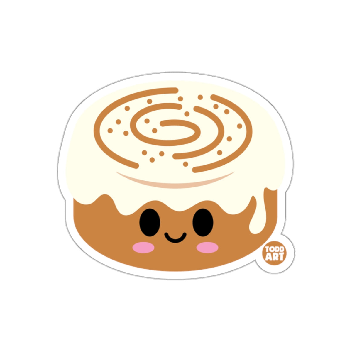 Cute Smiling Cinnamon Roll Kawaii Cartoon Sticker