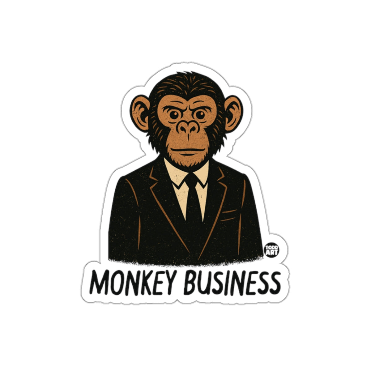 Monkey Business Suit Illustration Sticker for Business Use
