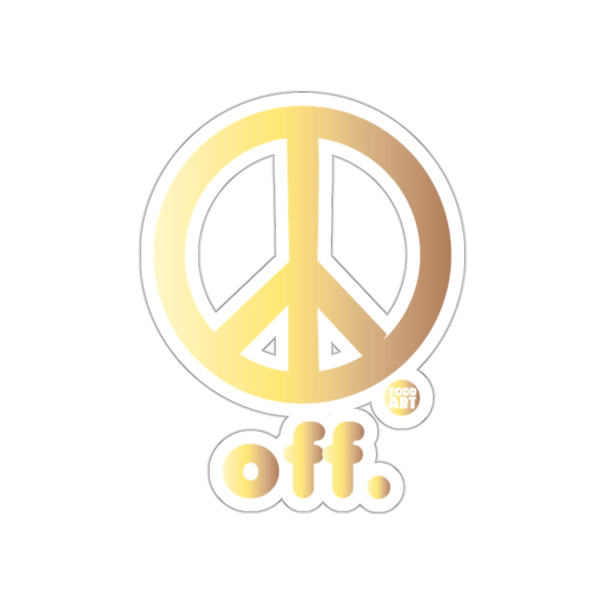 Peace Symbol With Off. Todd Art Sticker