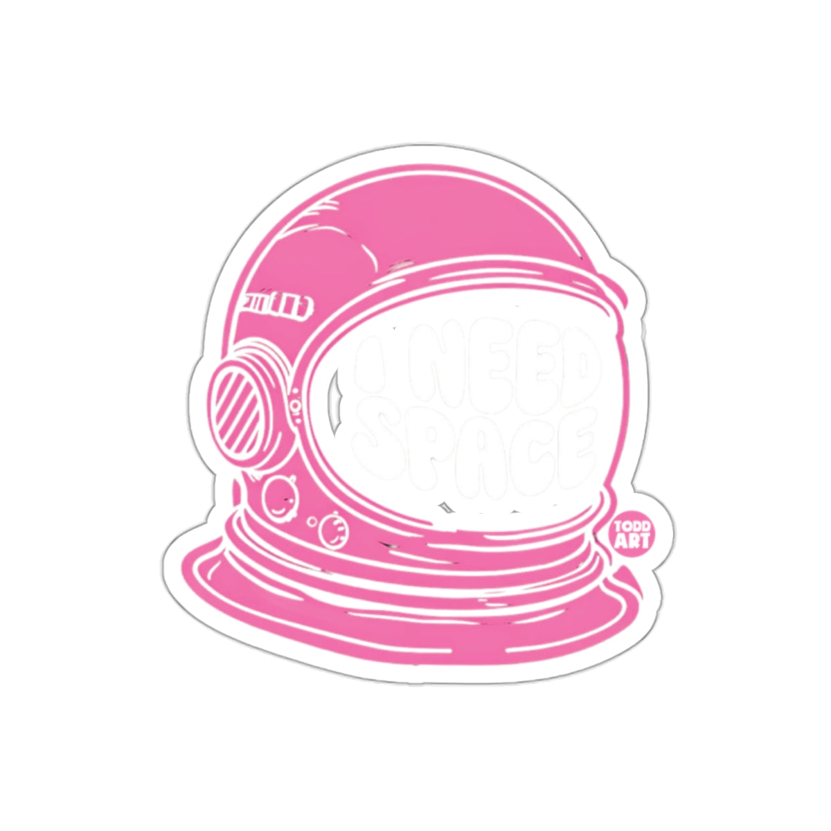 I Need Space Pink Astronaut Helmet Sticker product